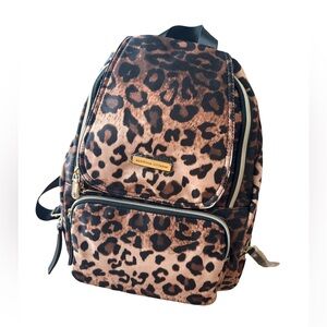 Adrienne Vittadini Leopard Print Backpack - Brown and Black